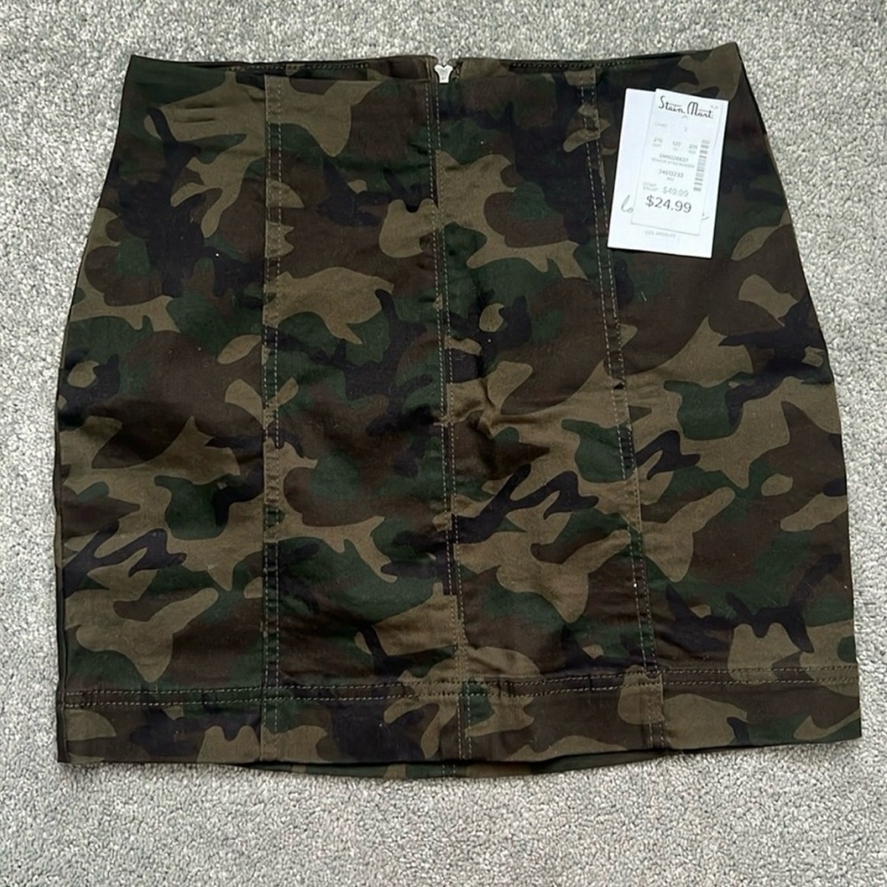 love, Fire Green and Brown Camouflage Mini Skirt